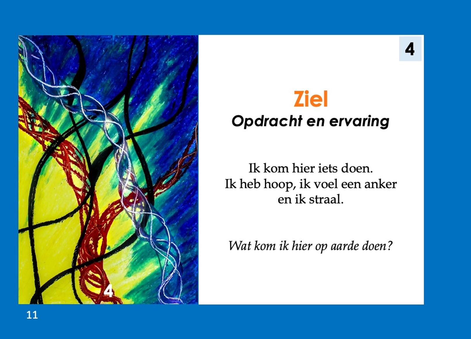 Essentie- kern en licht Blauwe kaart nr 7- ChanceToChange bordspel - creatieve versie